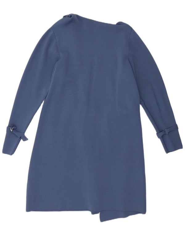 Paul Costelloe Suéter cardigã feminino com palangre aberto Reino Unido 18 XL azul viscose