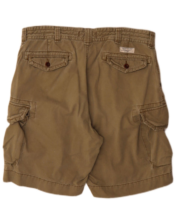 Polo Ralph Lauren Mens Cargo Shorts W38 XL Algodão cáqui