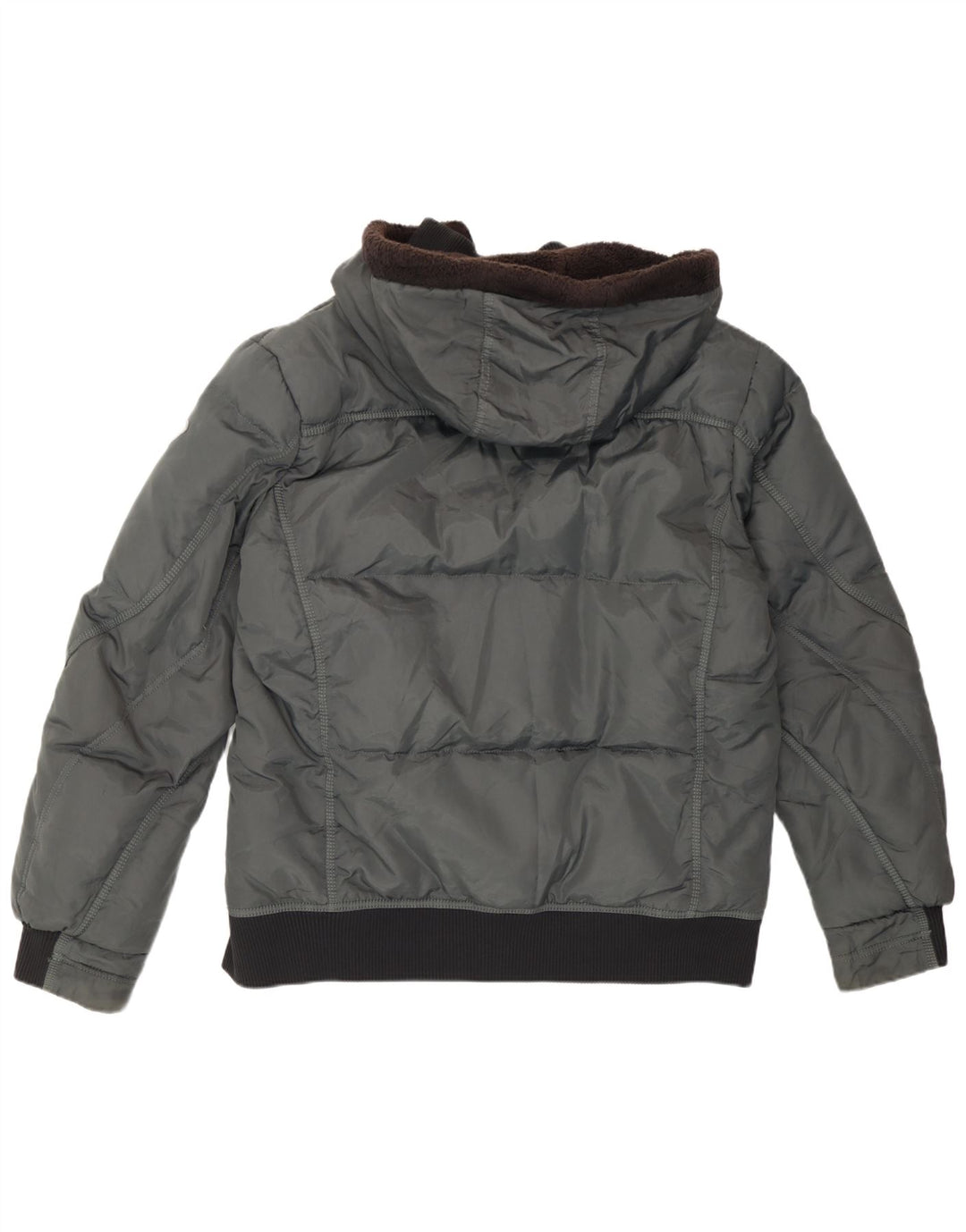 Gas Mens Hooded Bomber Padded Jacket UK 40 Grande Poliamida Cinza