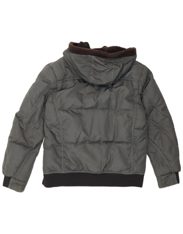 Gas Mens Hooded Bomber Padded Jacket UK 40 Grande Poliamida Cinza