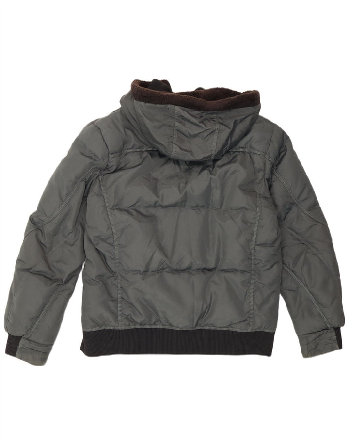 Gas Mens Hooded Bomber Padded Jacket UK 40 Grande Poliamida Cinza