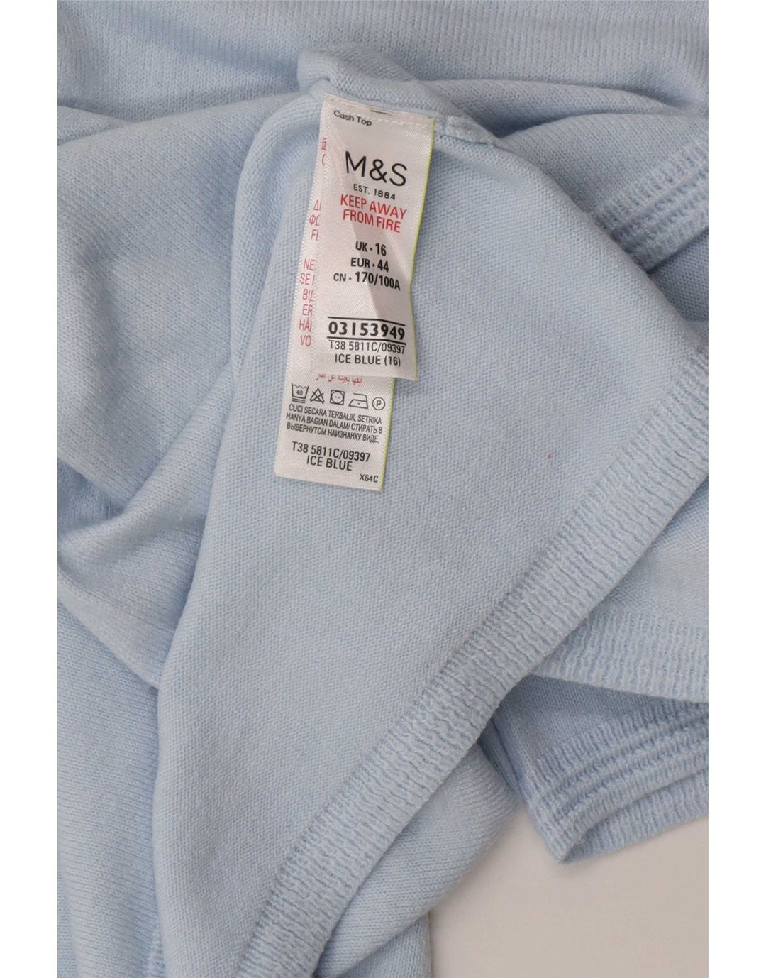 Blusa feminina Marks & Spencer UK 16 grande acrílico azul