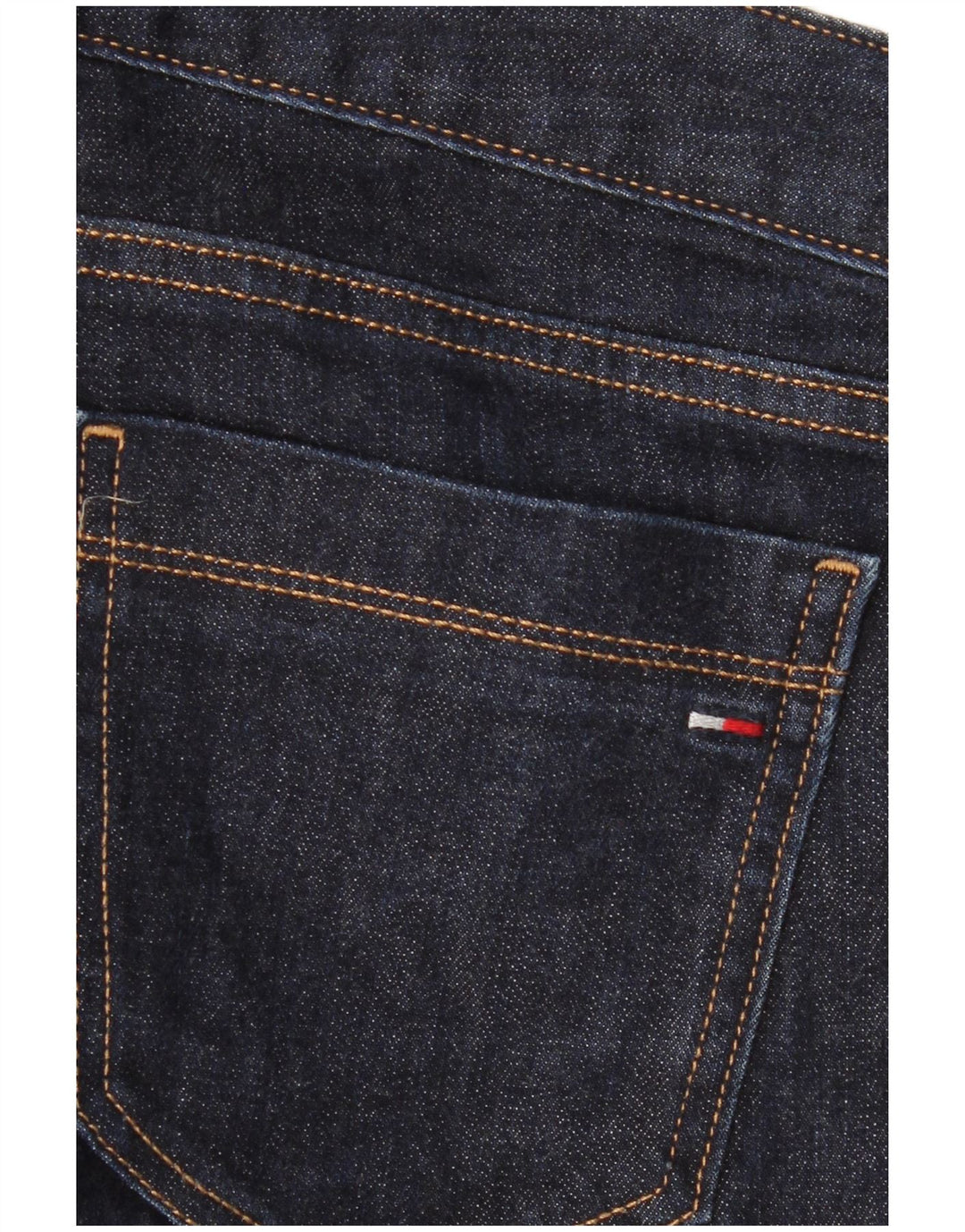 Jeans retos femininos Tommy Hilfiger US 6 médio W32 L30 azul marinho