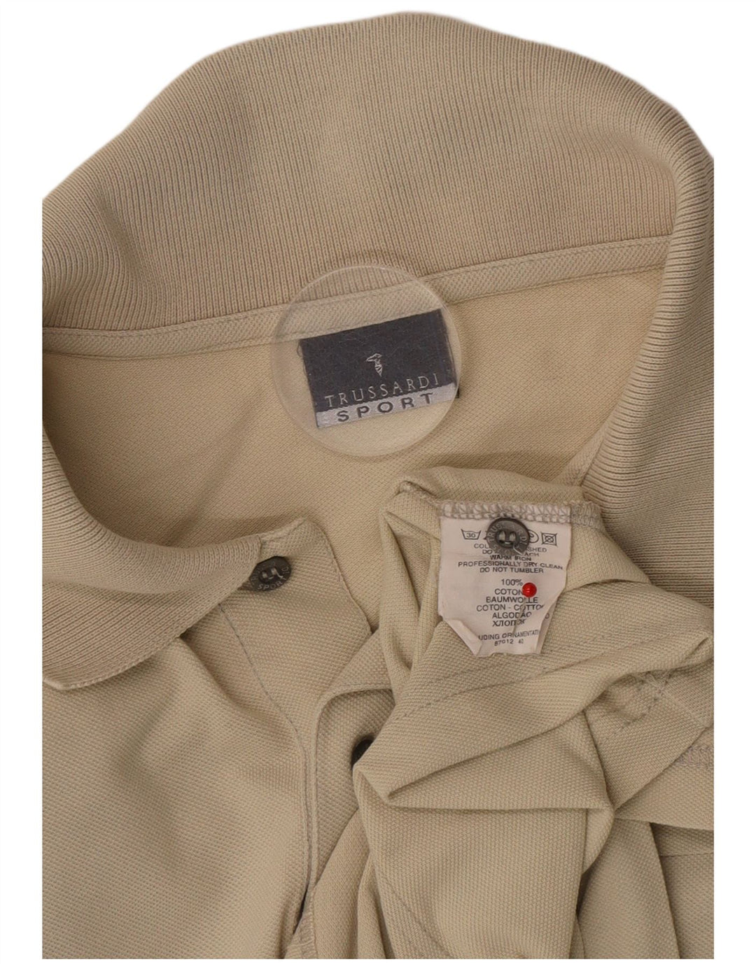 Camisa polo masculina Trussardi XL algodão bege
