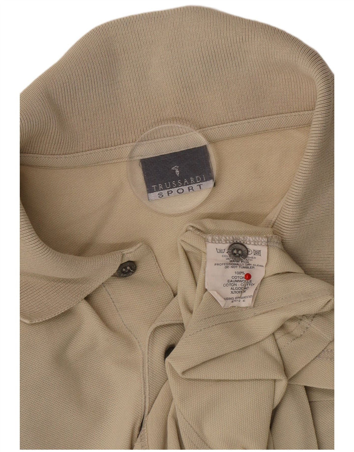 Camisa polo masculina Trussardi XL algodão bege