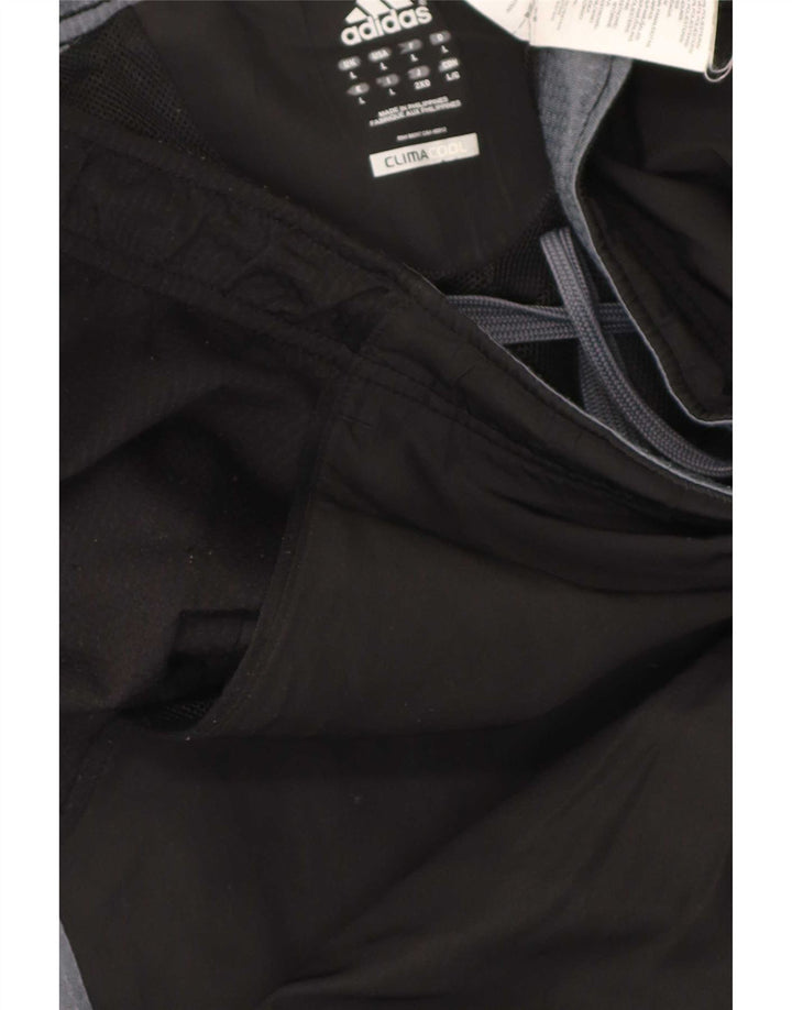 Calça de treino masculina Adidas Climacool grande preto colorblock poliéster