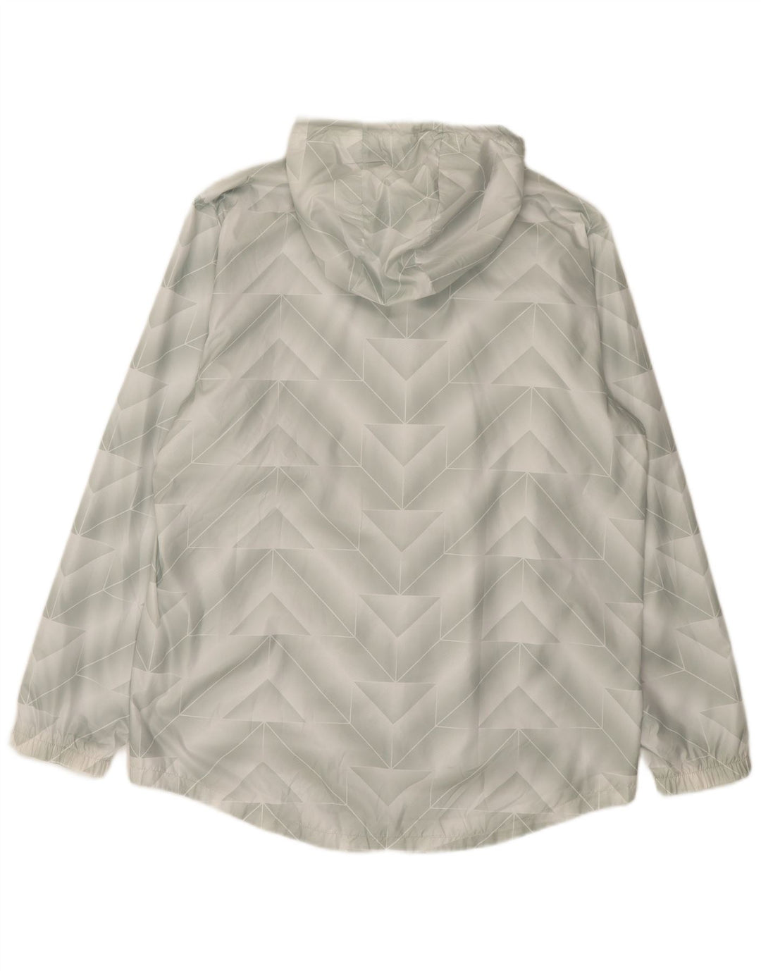 Jaqueta de chuva com capuz masculina Adidas UK 40 poliéster geométrico cinza grande