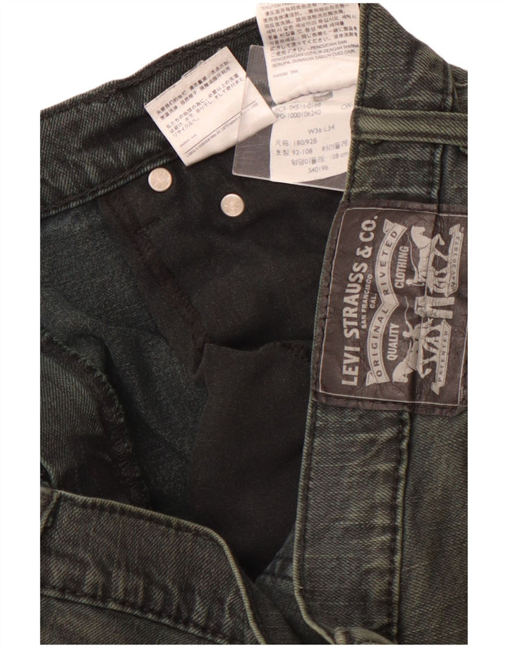 LEVI'S Jeans retos masculinos W36 L34 algodão verde