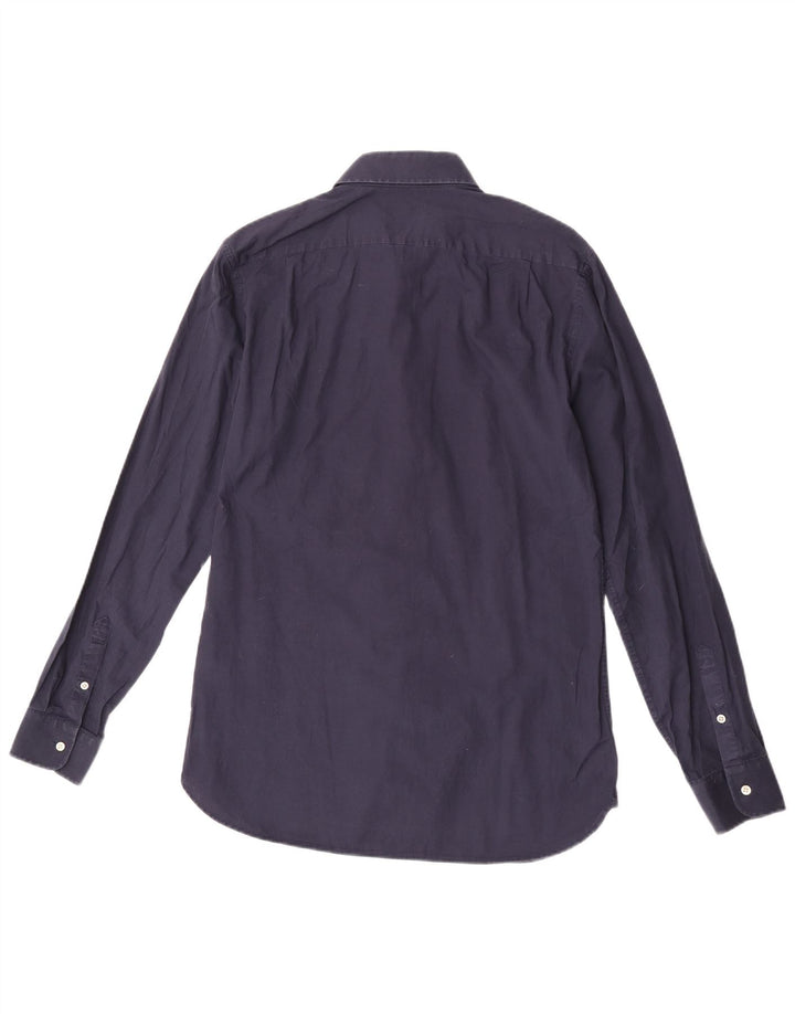 Camisa masculina Reiss Slim Fit médio algodão azul marinho