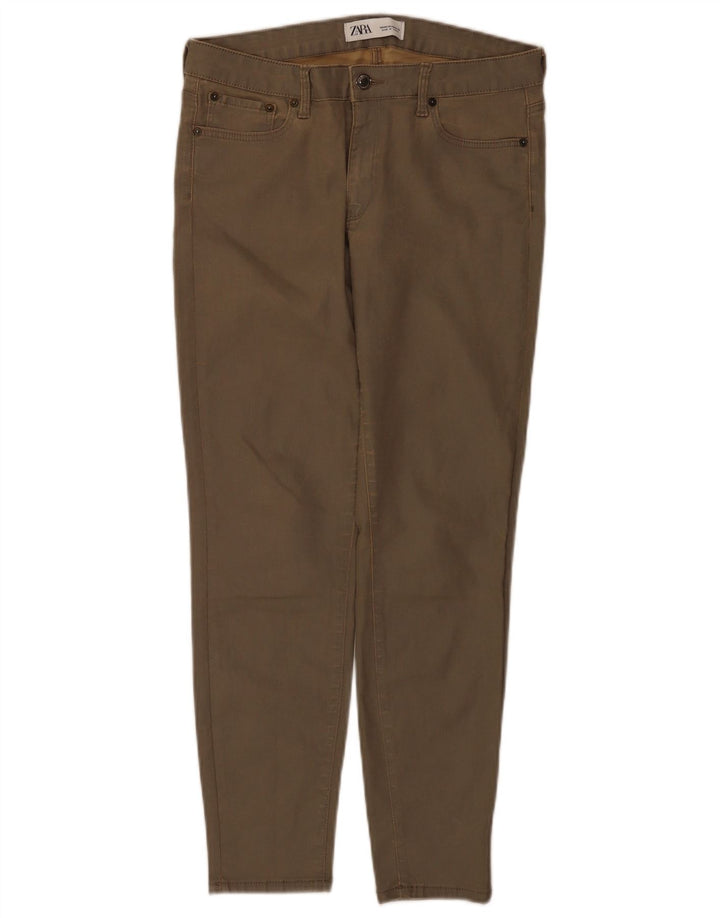 Zara Jeans Skinny Feminino EU 40 Médio W30 L26 Cáqui