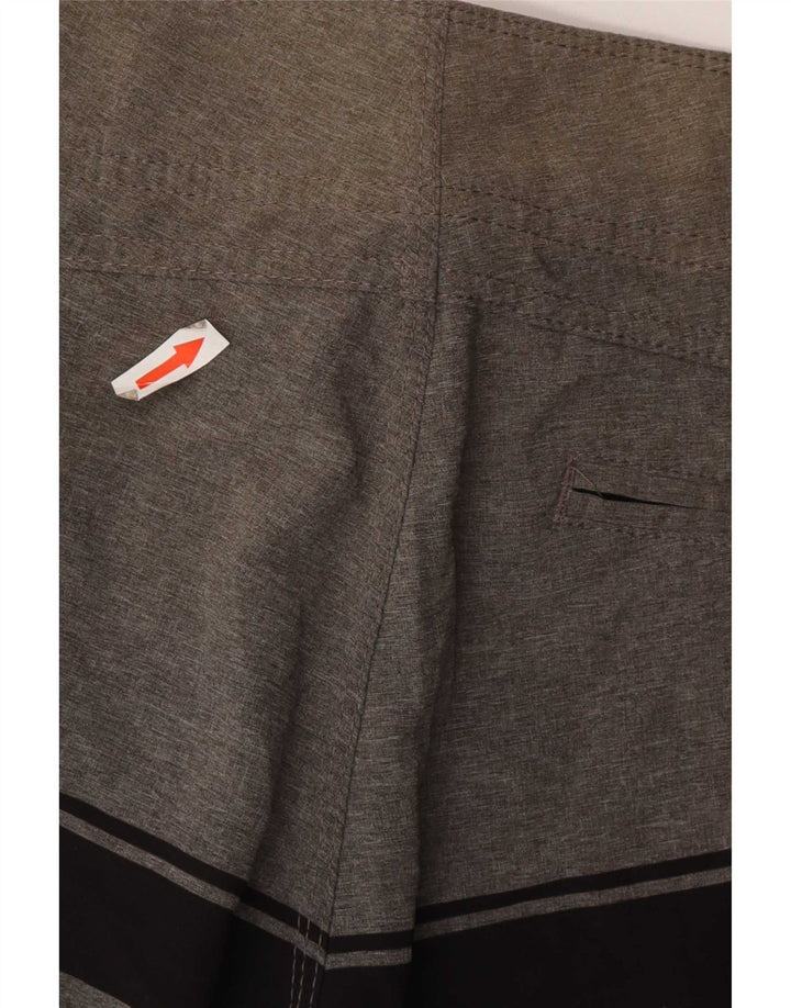Shorts de natação masculino Billabong poliéster listrado cinza médio