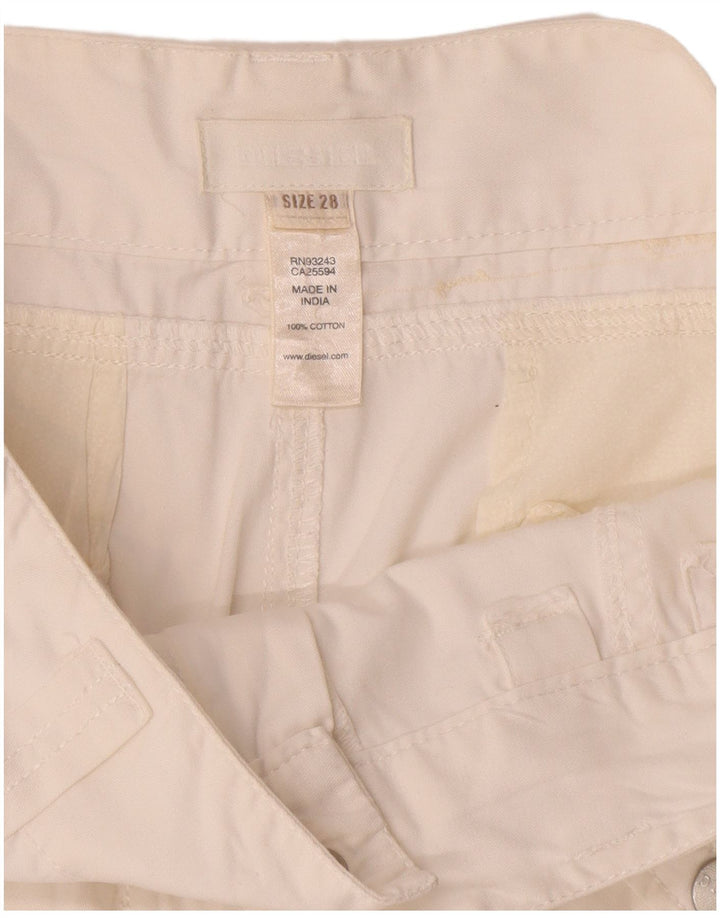 Shorts cargo feminino Diesel W28 médio algodão branco