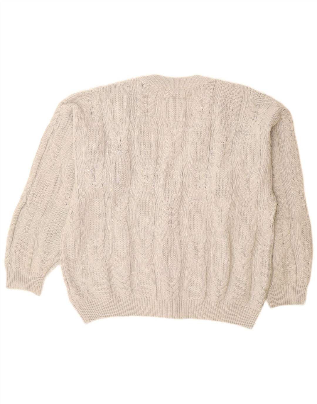 Suéter cardigã masculino GIO FERRARI IT 52 grande lã alpaca branca