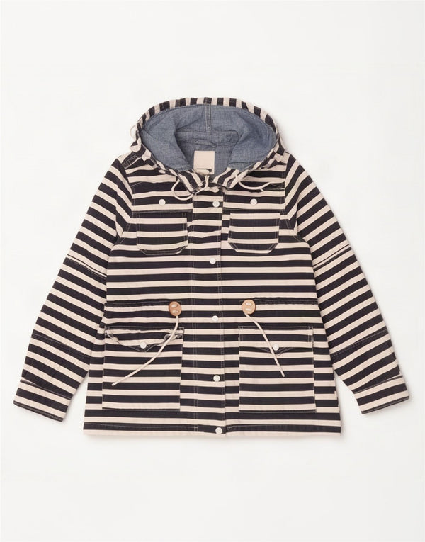 Jaqueta de chuva feminina com capuz Levi's UK 16 grande algodão azul marinho