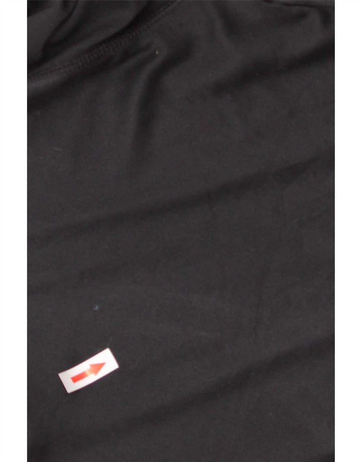 Tommy Hilfiger Mens Zip Neck Top Manga Longa Grande Poliéster Preto