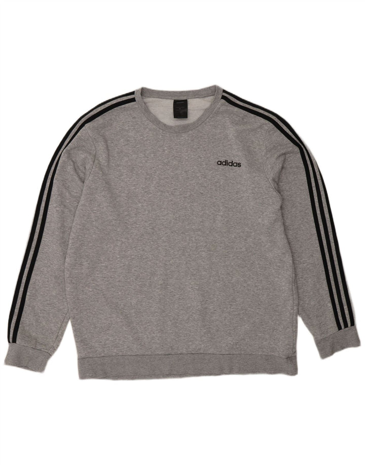 Adidas Mens Moletom Jumper XL Cinza Flecked Algodão