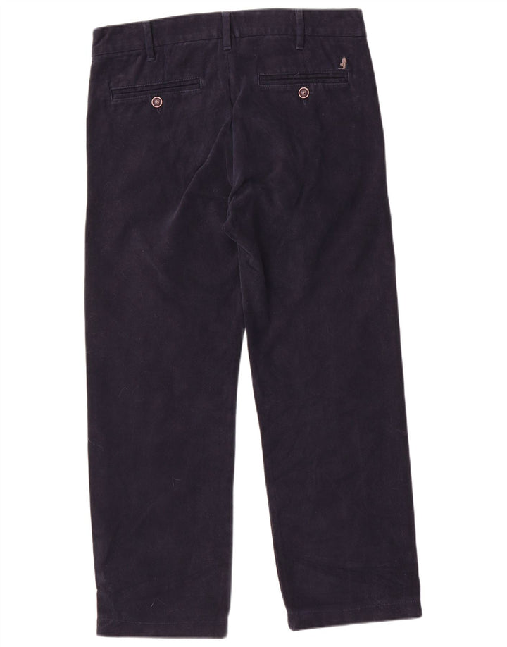 Calça chino reta masculina Marlboro Classics W34 L28 azul marinho
