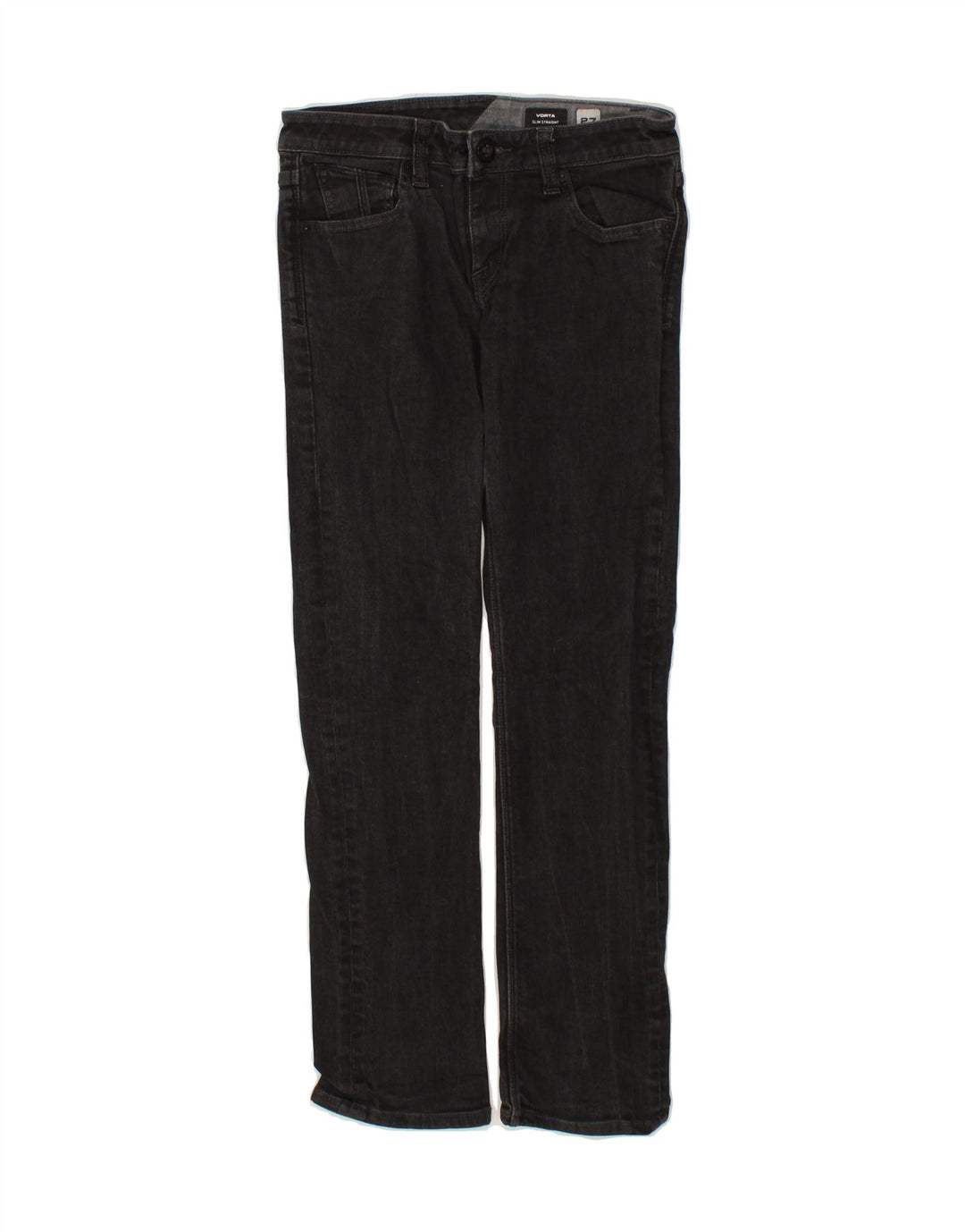 VOLCOM Womens Vorta Slim Straight Jeans W27 L28  Black Cotton Vintage Volcom and Second-Hand Volcom from Messina Hembry 