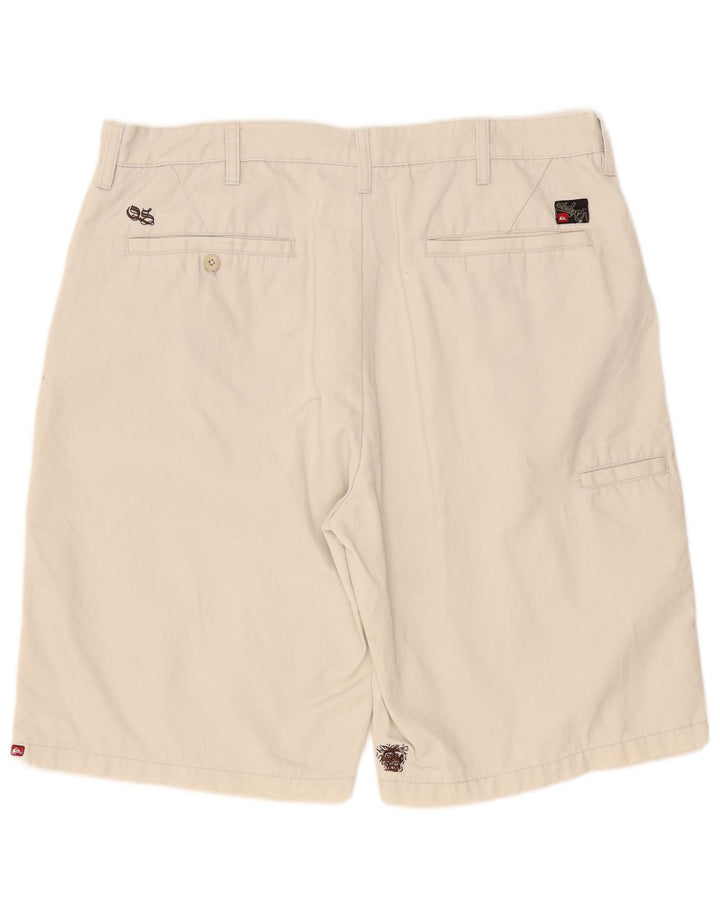 Shorts casuais masculinos Quiksilver W38 XL poliéster bege