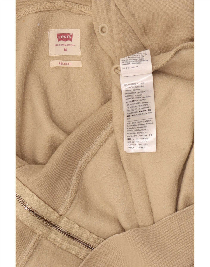 Suéter masculino Levi's com capuz e zíper relaxado, algodão bege médio