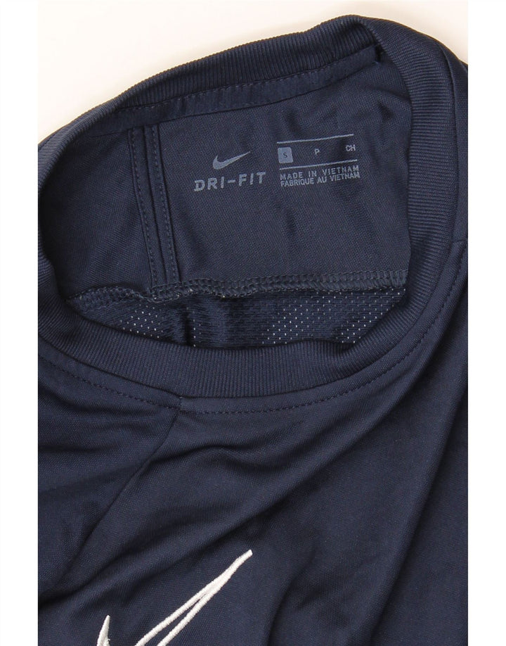 Camiseta masculina Nike Dri Fit Top pequeno bloco colorido azul marinho
