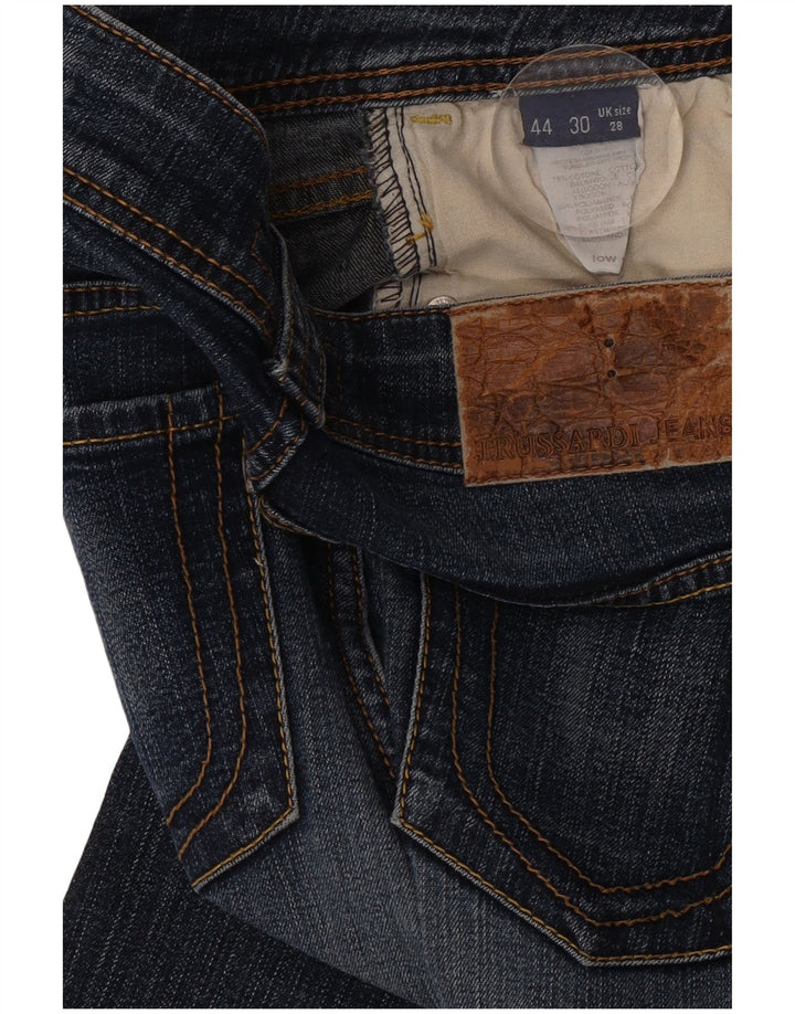 Jeans retos femininos Trussardi W28 L32 algodão azul marinho