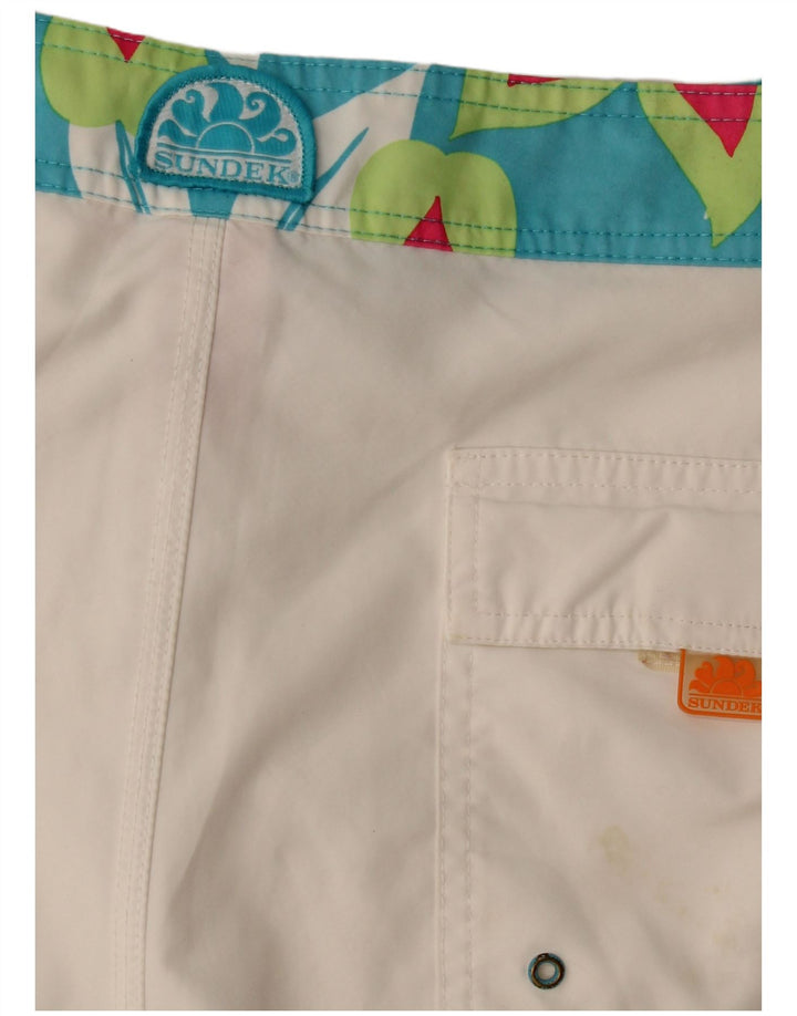 Shorts de natação masculino Sundek grande poliéster floral branco