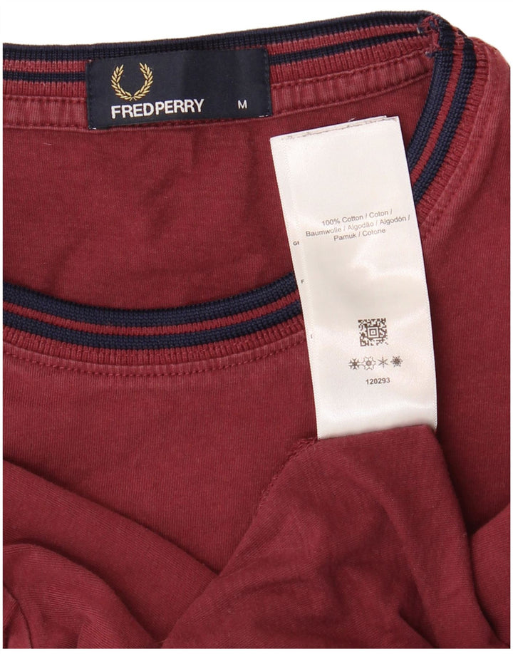 FRED PERRY Camiseta masculina de algodão colorblock médio Borgonha