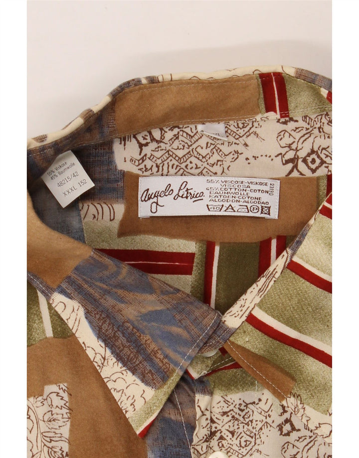 ANGELO LITRICO Mens Shirt 3XL Multicoloured Patchwork Viscose Vintage Angelo Litrico and Second-Hand Angelo Litrico from Messina Hembry 