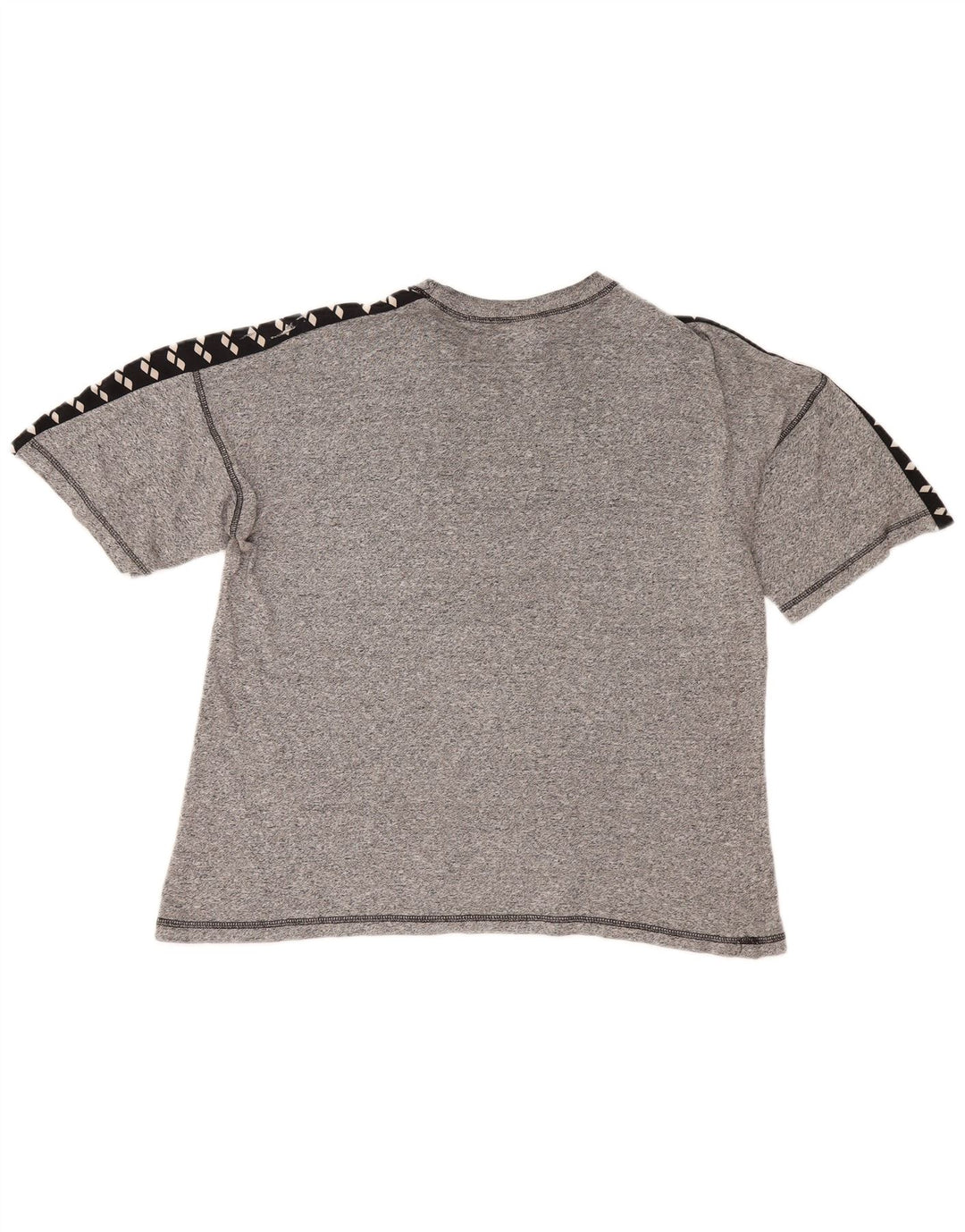 Arena Camiseta masculina gráfica Top grande bloco colorido cinza