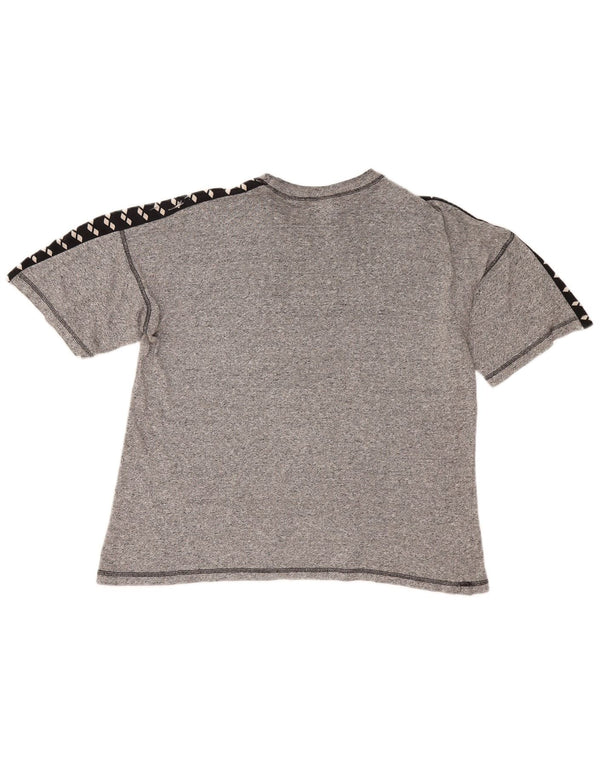Arena Camiseta masculina gráfica Top grande bloco colorido cinza