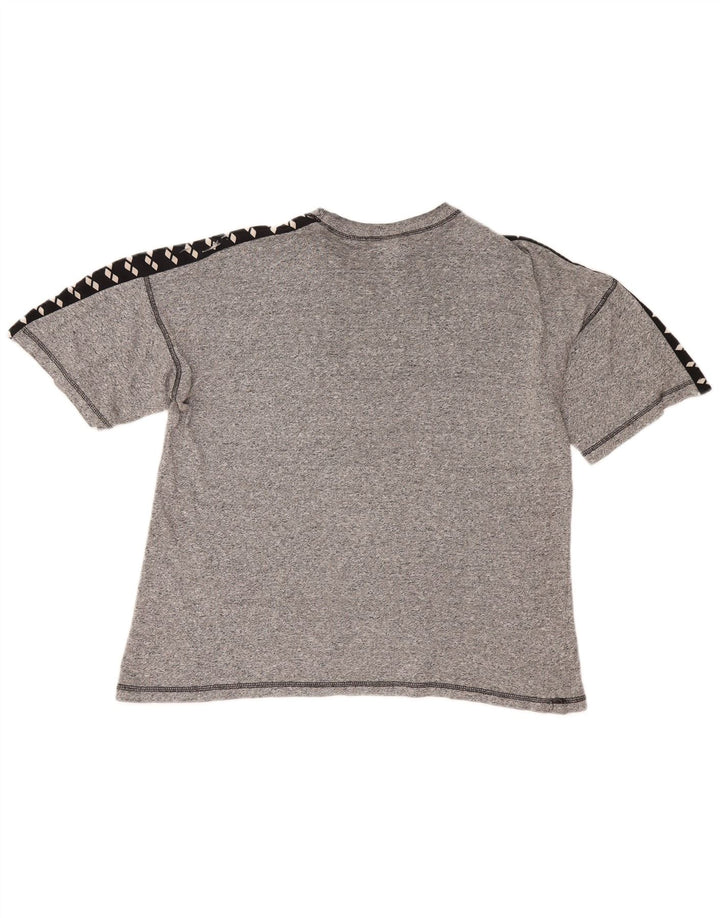 Arena Camiseta masculina gráfica Top grande bloco colorido cinza
