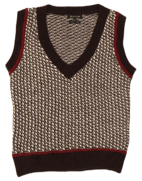 Regata feminina Massimo Dutti UK 6 XS marrom manchado acrílico