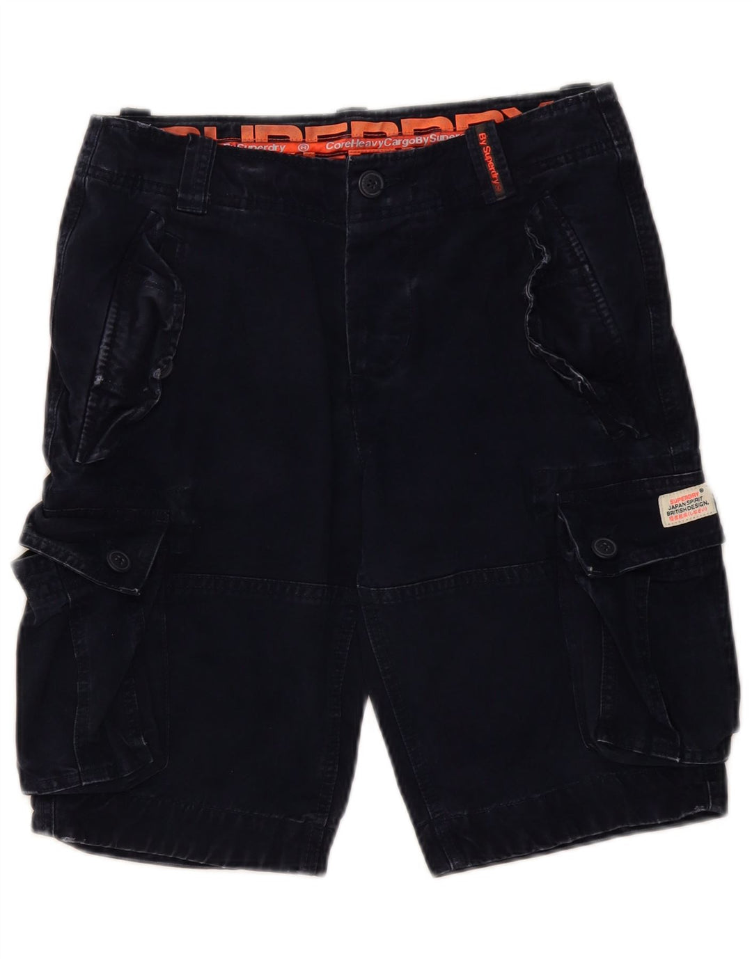 Shorts cargo masculino SUPERDRY pequeno W29 algodão azul marinho
