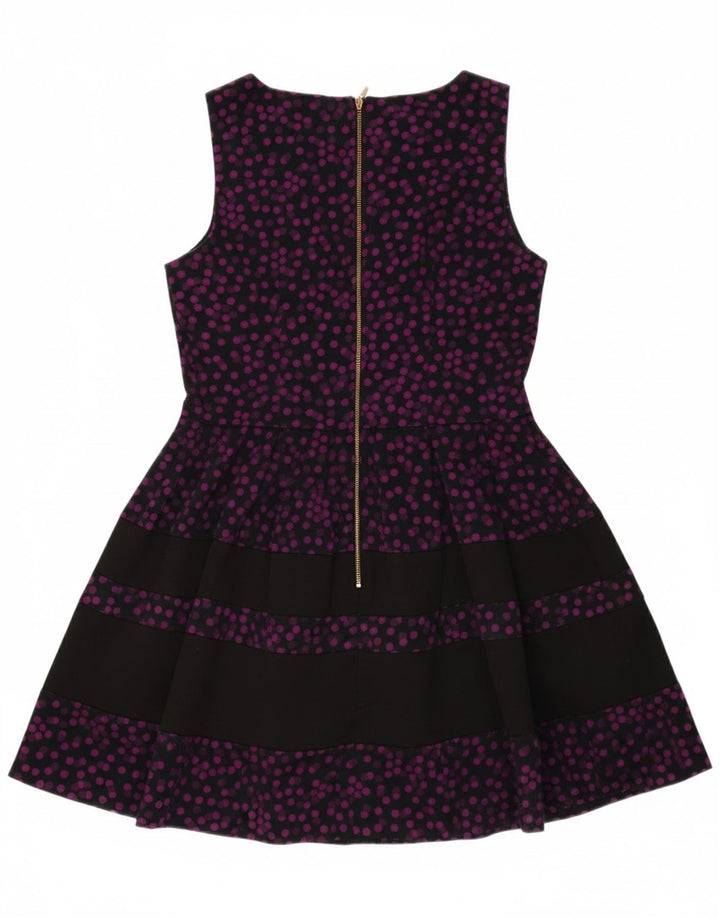 CLOSET Vestido feminino sem mangas evasê UK 12 médio preto bolinhas algodão