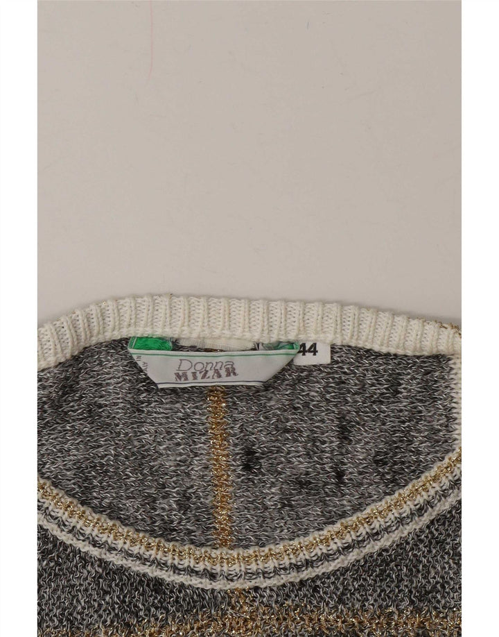 Donna Mizar Suéter feminino Batwing com gola canoa IT 44 cinza médio