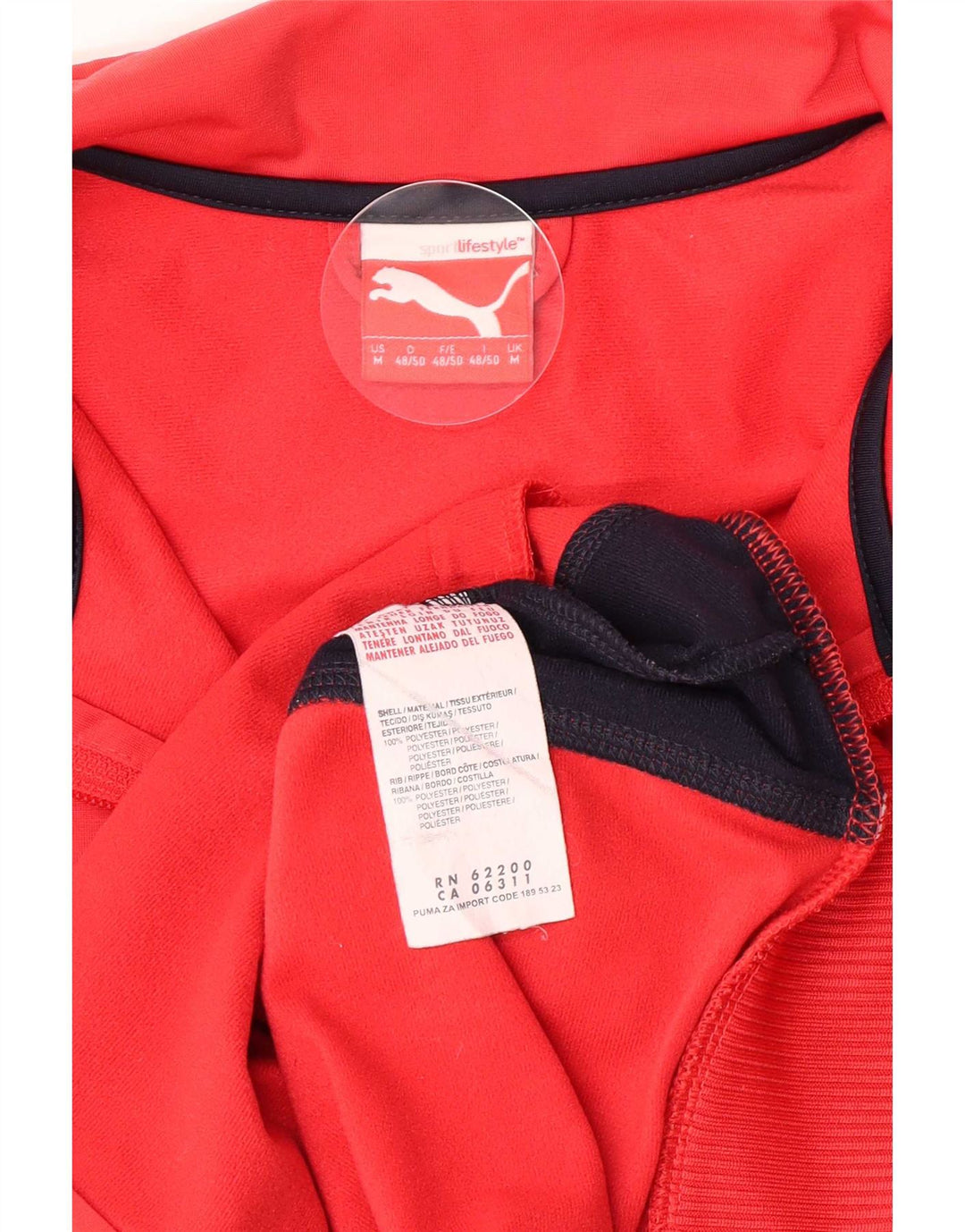 Puma Mens Tracksuit Top Jacket Médio Vermelho Colorblock Poliéster