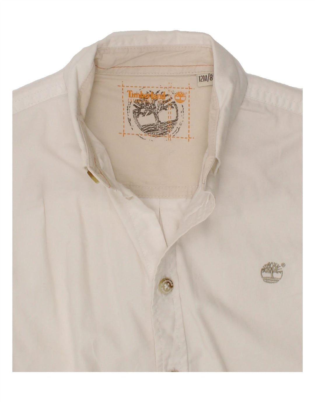 TIMBERLAND Baby Boys Shirt 9-12 Months White Cotton Vintage Timberland and Second-Hand Timberland from Messina Hembry 