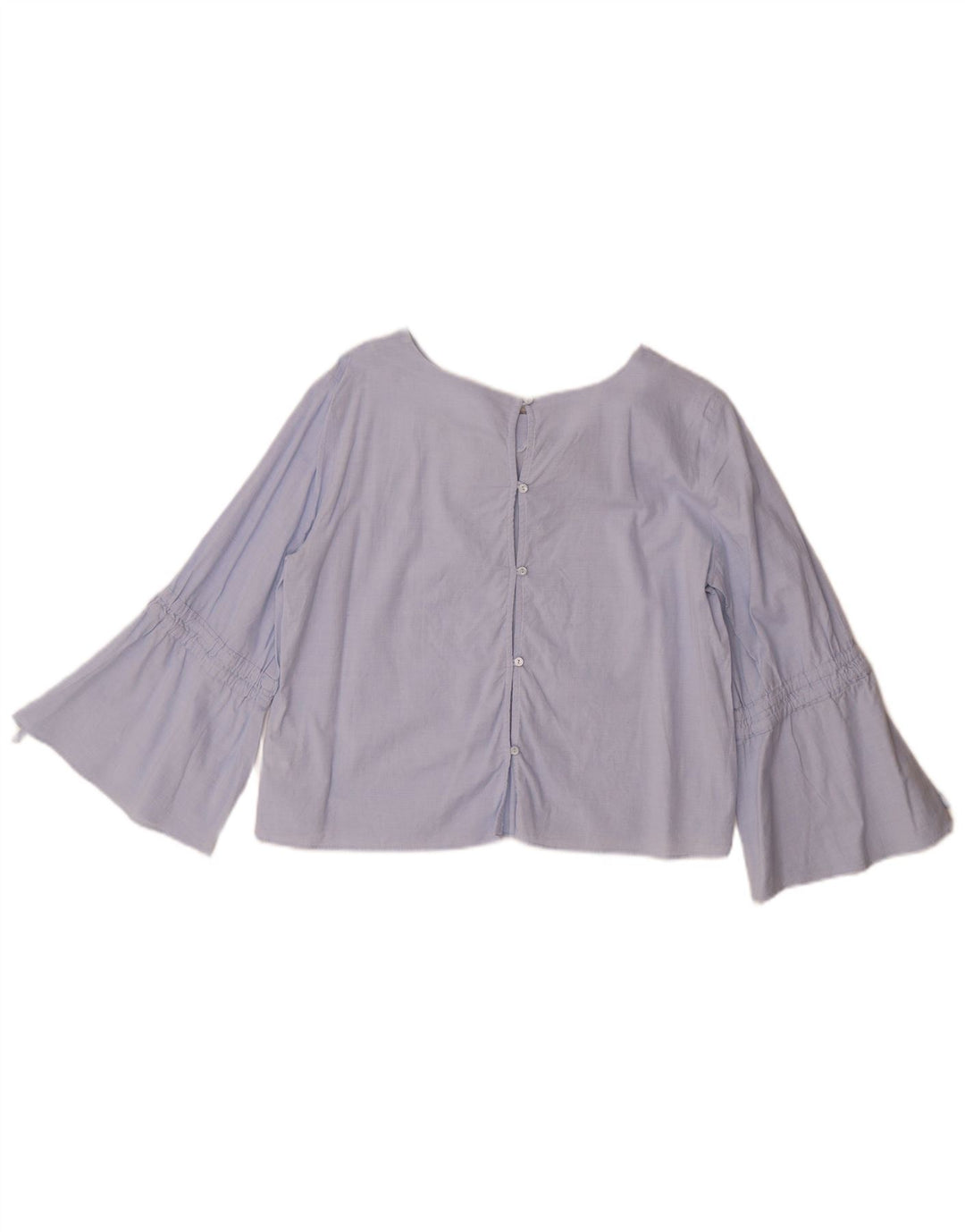 Zara Top feminino manga 3/4 UK 14 azul médio