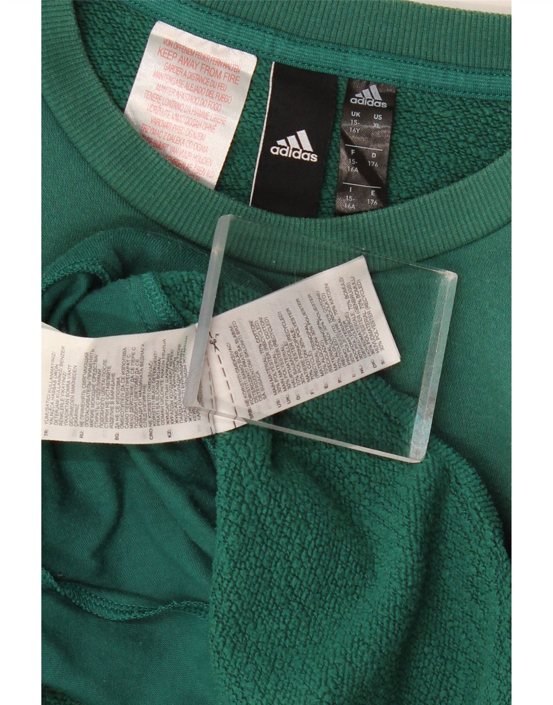 Camisola Adidas Menino Jumper 15-16 Anos Verde Algodão