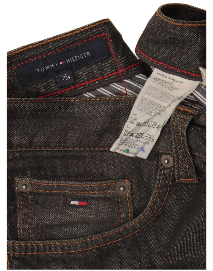 TOMMY HILFIGER Jeans reto masculino W31 L28 algodão cinza