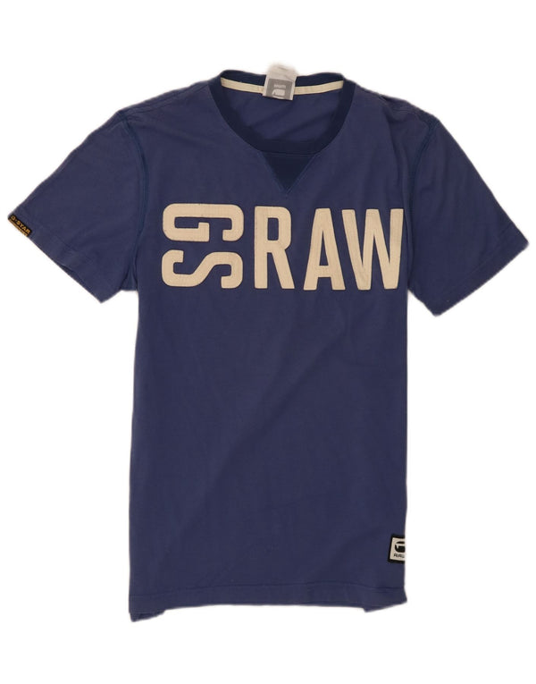 Camiseta gráfica masculina G-Star Top médio algodão azul marinho