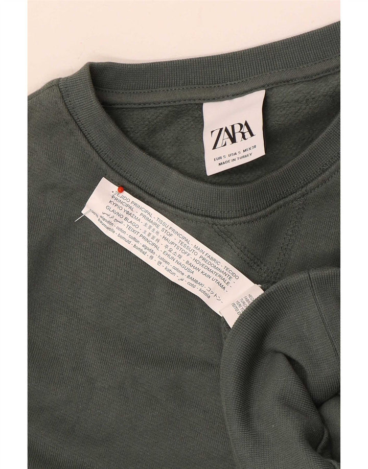 Zara Moletom Masculino Jumper Pequeno Algodão Verde