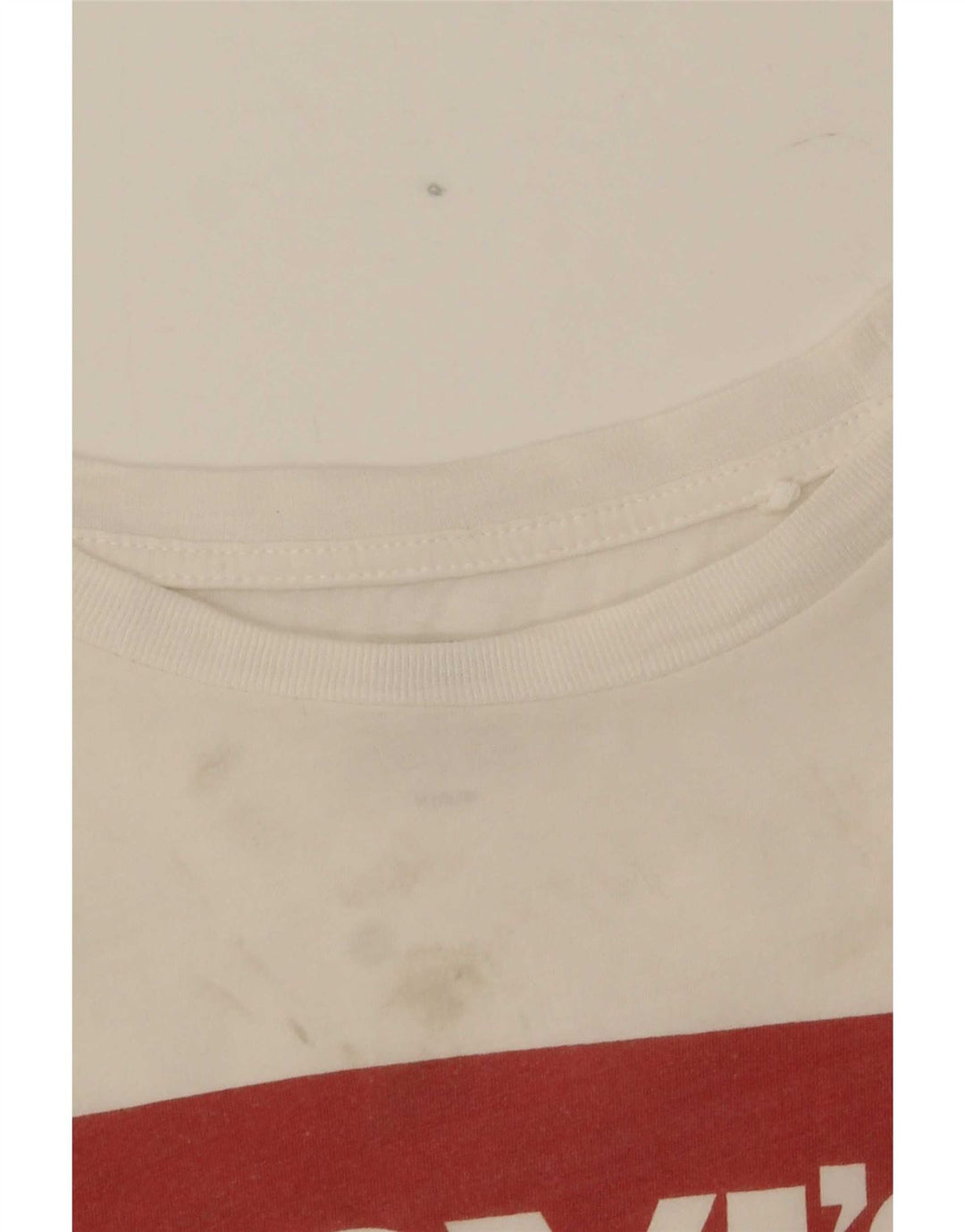 Camiseta feminina gráfica Levi's Top UK 12 algodão branco médio