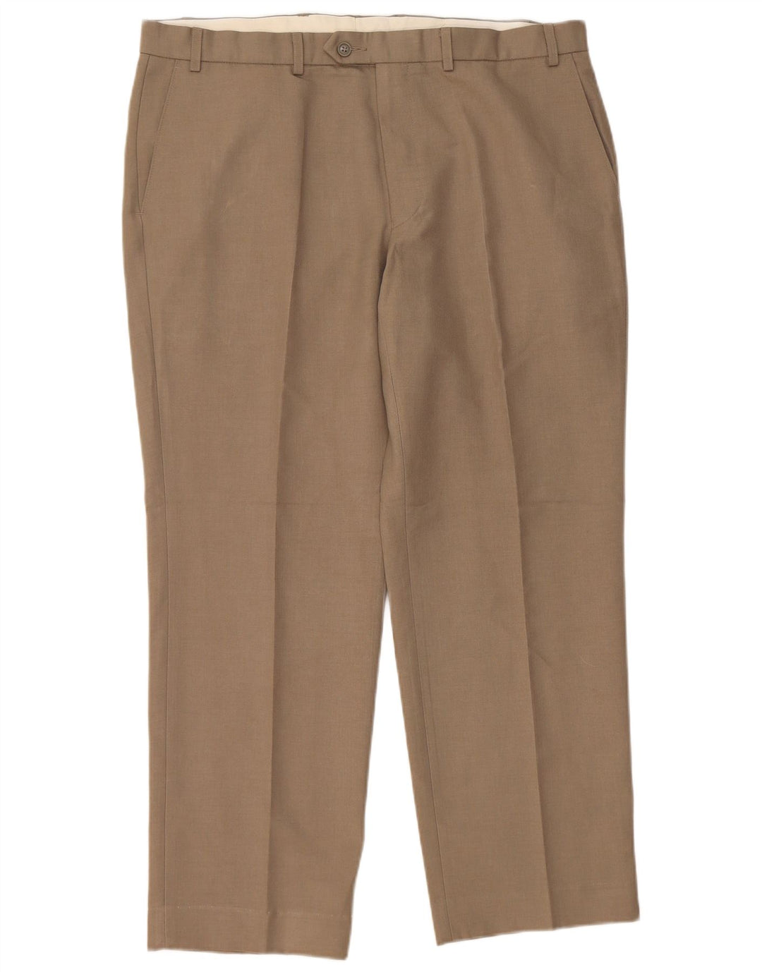 Calça masculina de terno reto MARKS & SPENCER W38 L29 poliéster bege