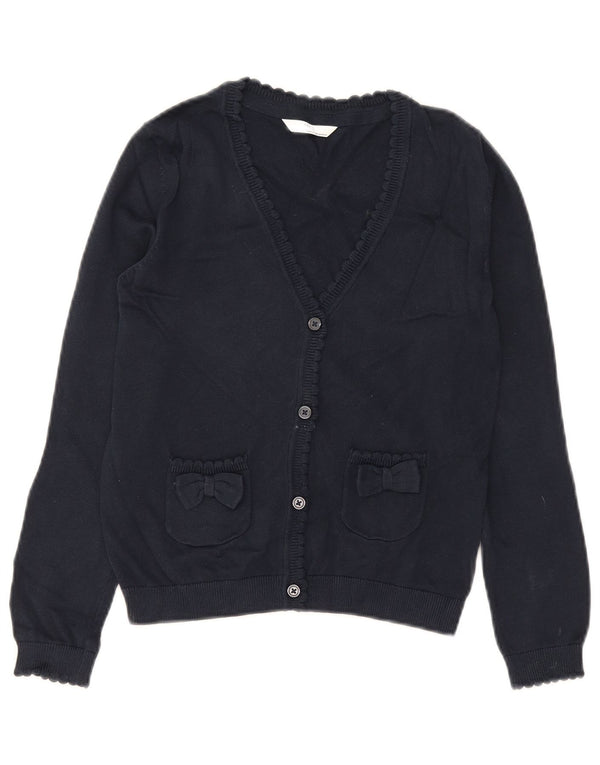 Suéter cardigã feminino Marks & Spencer 9-10 anos algodão azul marinho