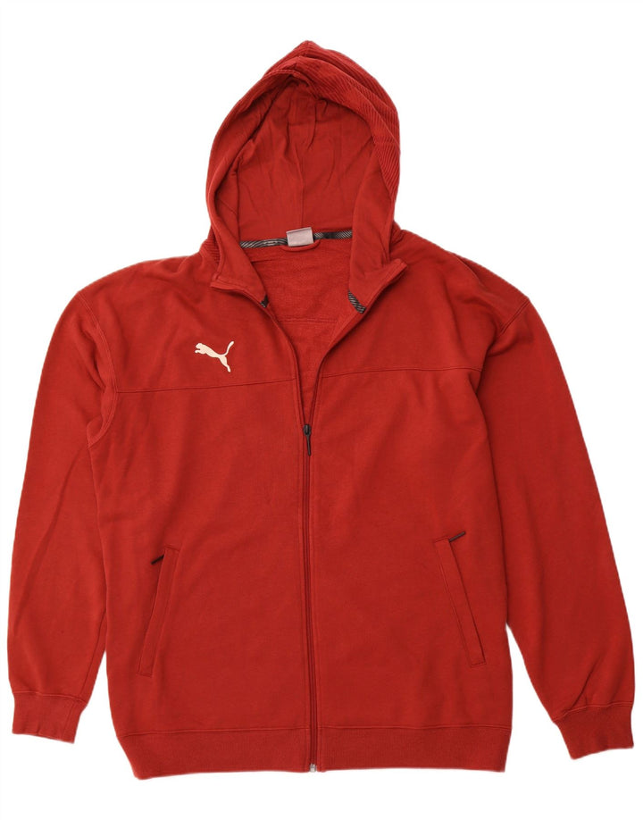 Suéter PUMA masculino com capuz e zíper XL vermelho algodão esportivo