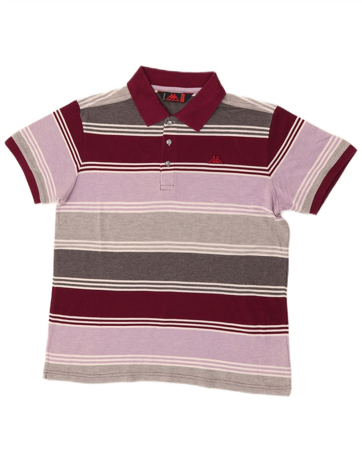 Camisa polo masculina Kappa grande algodão listrado multicolorido