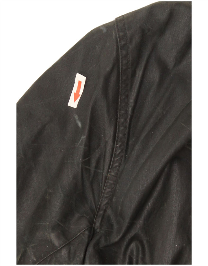 Casaco masculino de algodão encerado com borda Barbour Reino Unido 36 pequeno preto