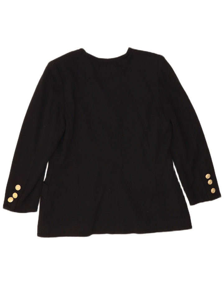 Luisa Spagnoli jaqueta blazer feminina de 5 botões Reino Unido 12 médio preto